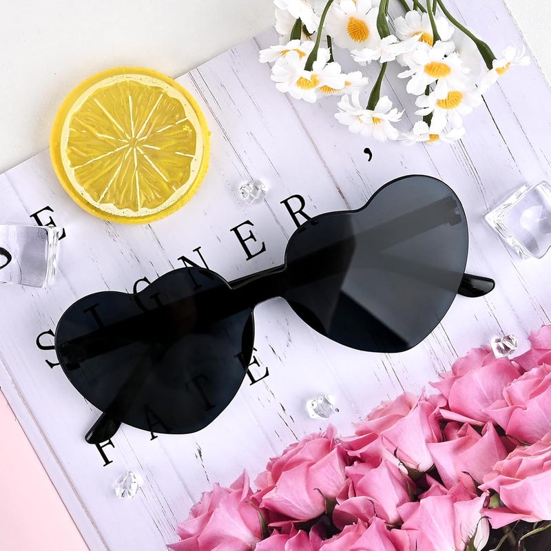 NACHLYNN 30 Pairs Heart Sunglasses Candy Color Heart Glasses Women Rimless Heart Shaped Sunglasses for Costumes Cosplay - Image 5